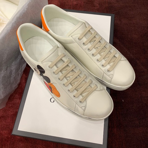 GIÀY GUCCI Leather Ace Sneakers Disney Mickey Mouse White