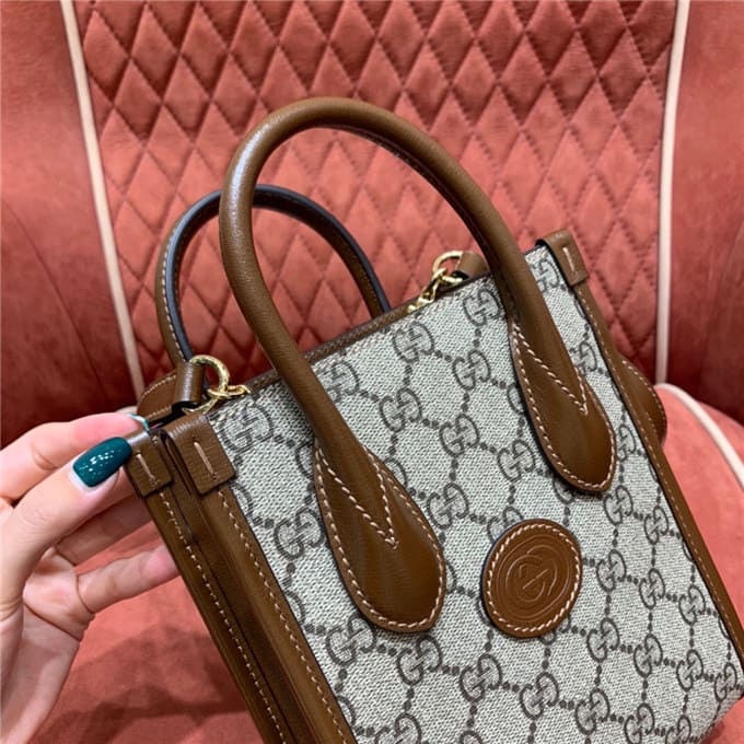 TÚI Gucci mini tote bag with interlocking brown Top Quality