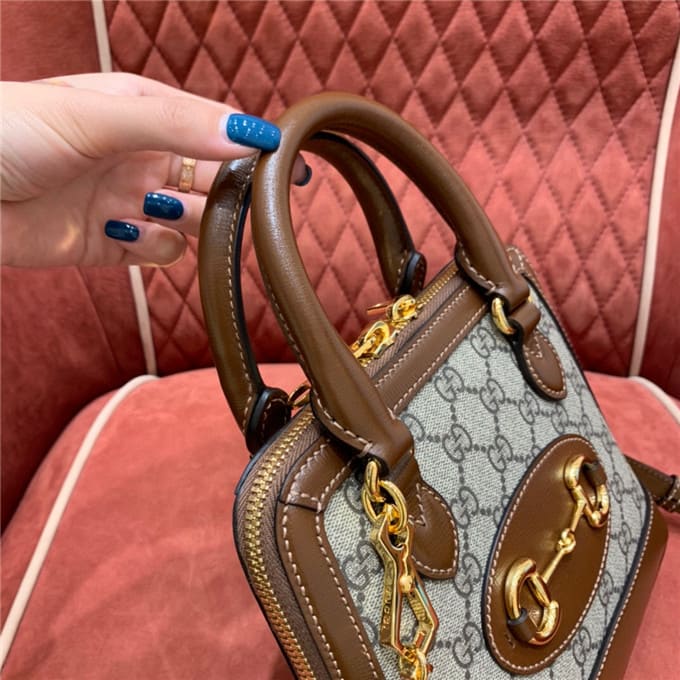 TÚI Gucci Horsebit 1955 mini top handle bag brown Top Quality