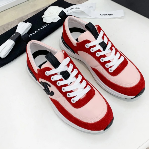 GIÀY CHANEL RED SUEDE  LOGO SNEAKERS