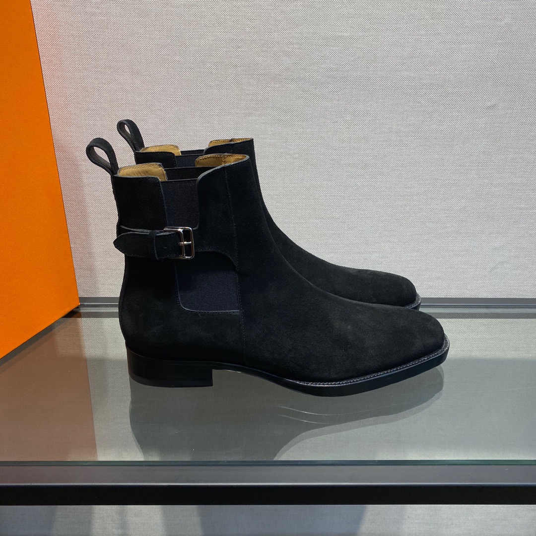 GIÀY HERMES SUEDE LEATHER BOOTS SHOES