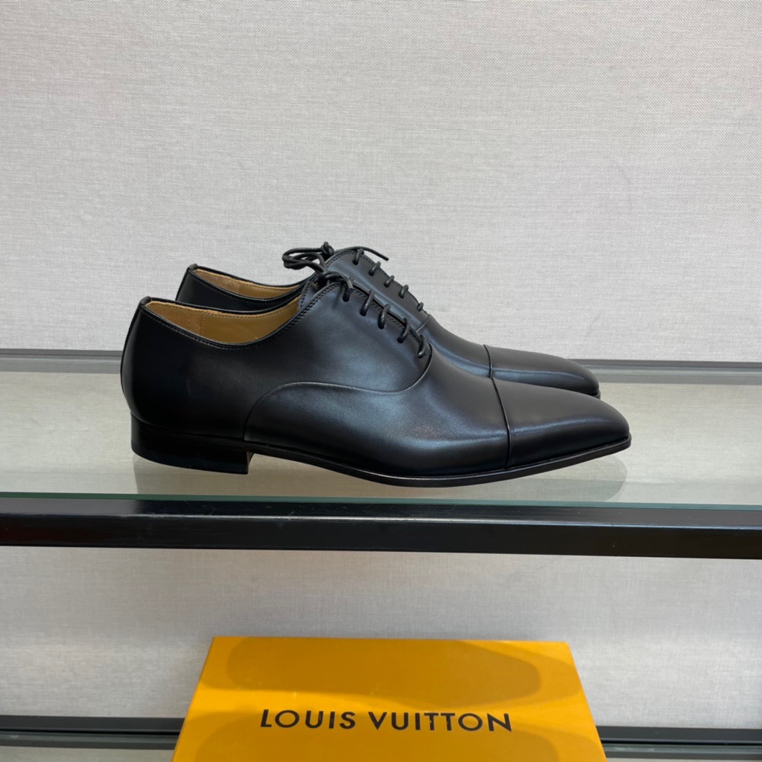 GIÀY LOUIS VUITTON BLACK LEATHER BROGUES SHOES
