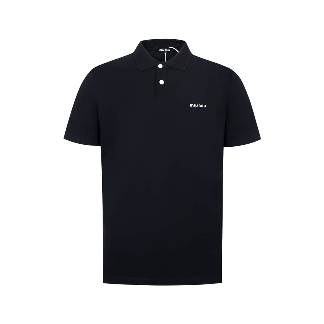 ÁO MIU MIU POLO SHIRT BLACK MÀU ĐEN