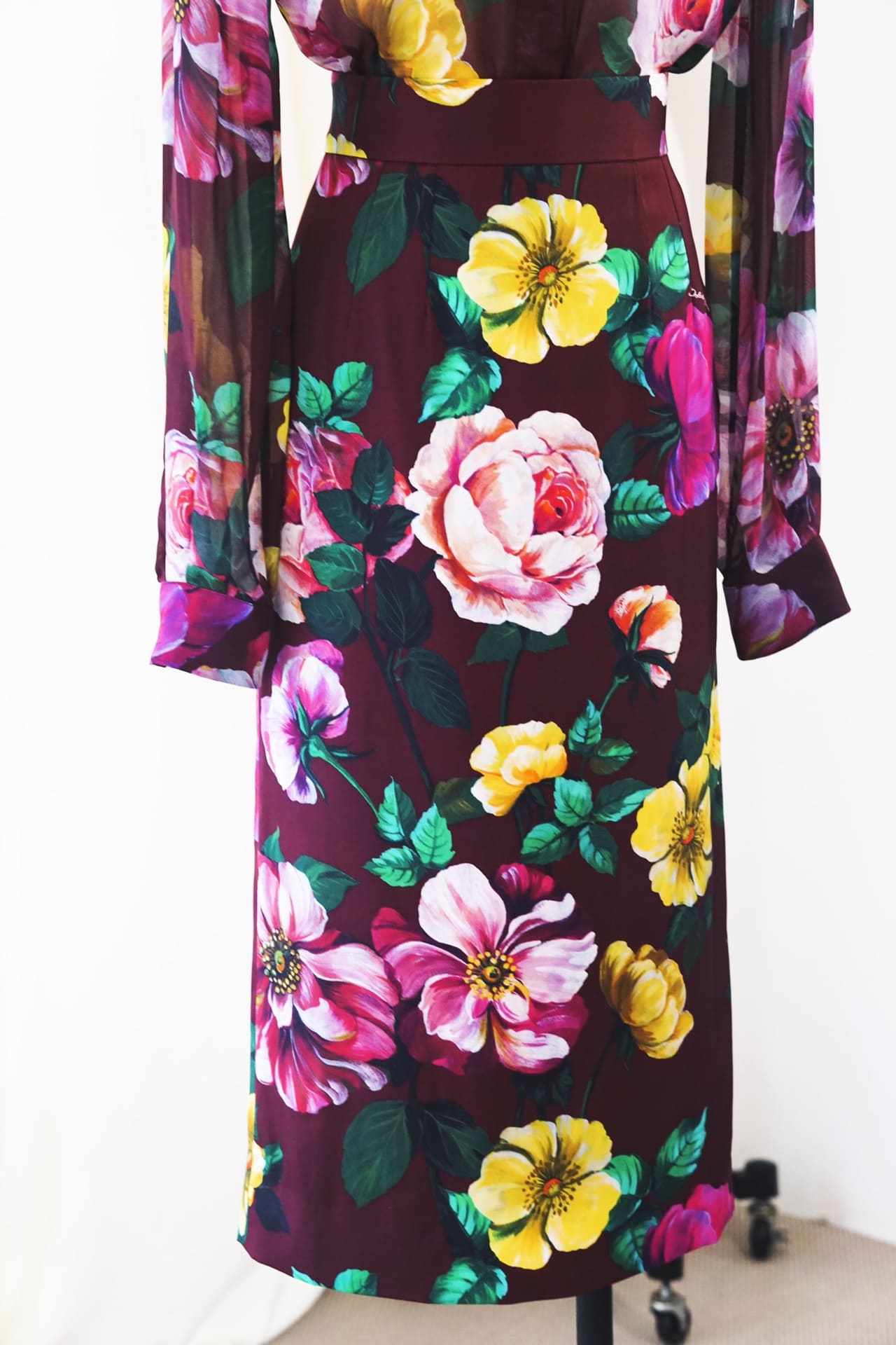 BỘ ĐỒ DOLCE & GABBANA HIGH NECK YELLOW PINK FLORAL PARTY High Classy