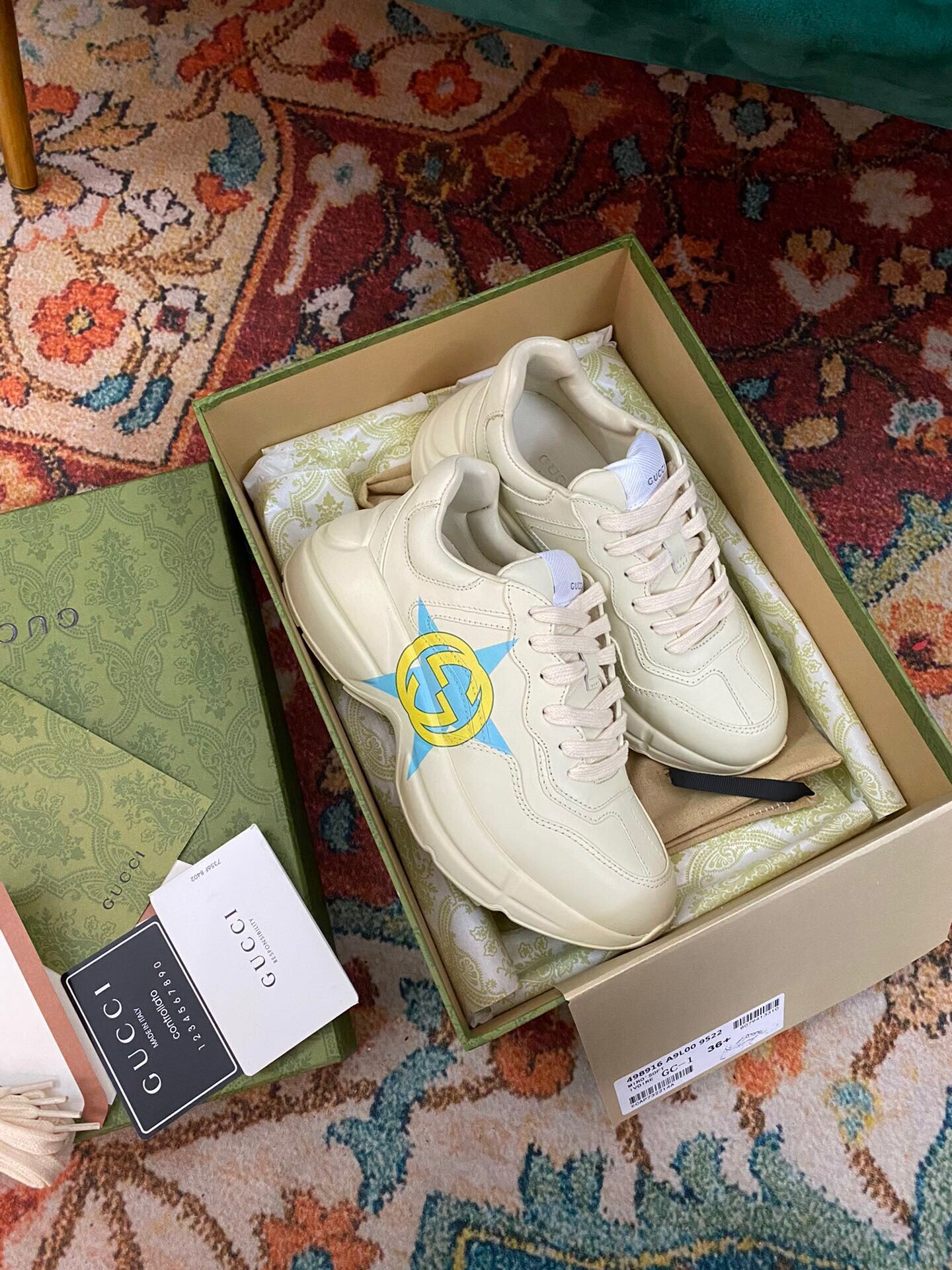 GIÀY GUCCI RHYTON GG ITALIA SNEAKERS SHOES UNISEX