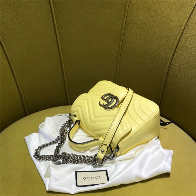 TÚI Gucci GG marmont mini top handle bag yellow Top Quality