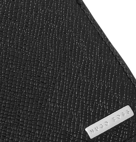 VÍ DA HUGO BOSS Signature Cross-Grain Leather Billfold Wallet