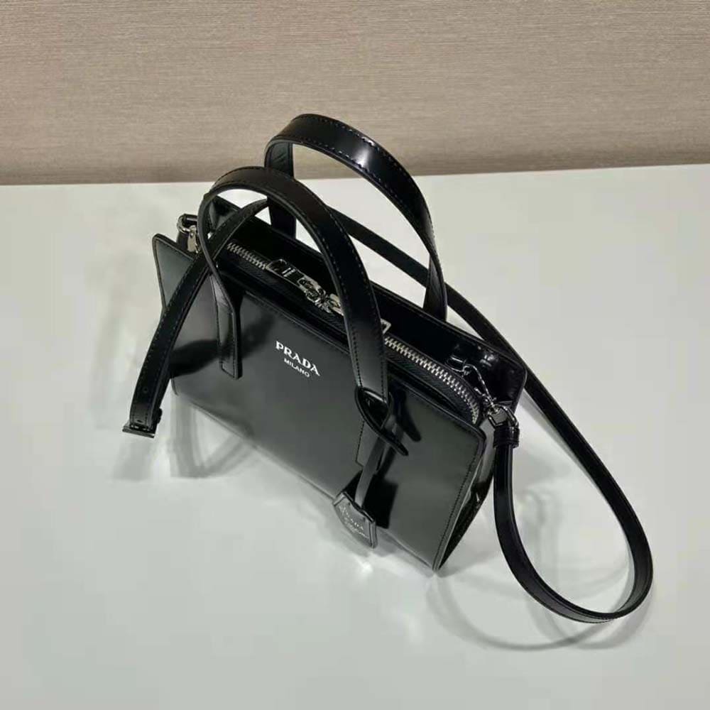 TÚI Prada Women Re-Edition 1995 Brushed-Leather Mini Handbag-Black