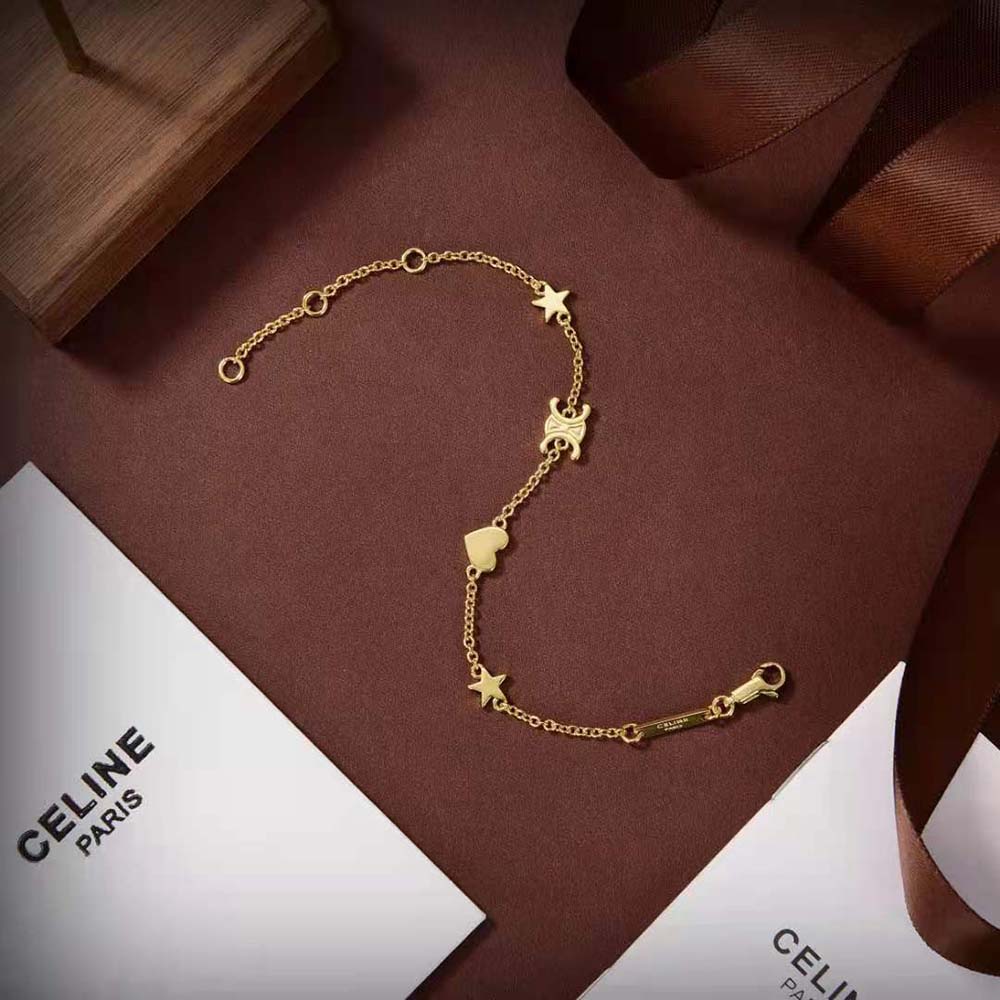 Vòng cổ Celine Maillon Triomphe Multi Motifs Bracelet in Brass with Gold Finish
