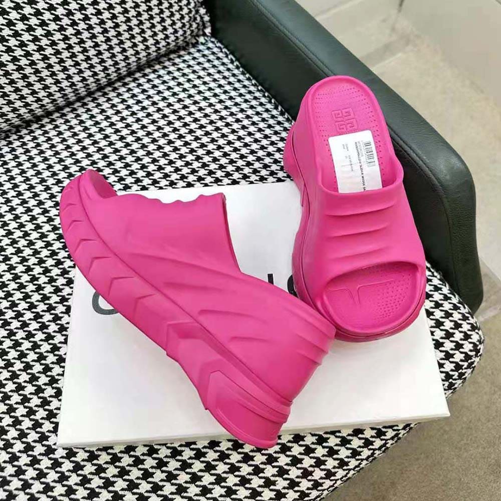 DÉP Givenchy Women Marshmallow Wedge Sandals in Rubber-Pink