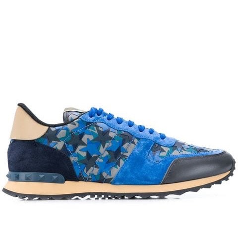 GIÀY VALENTINO Rockrunner low-top suede and mesh trainers