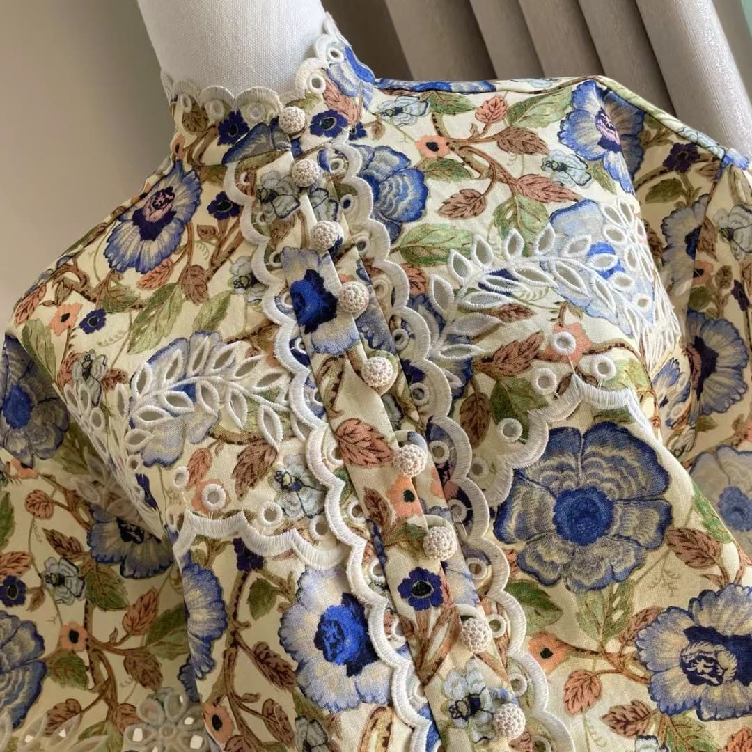 ÁO ZIMMERMANN Flower Vintage Dress High Classy
