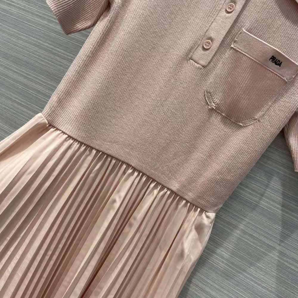 VÁY Prada Women Crepe DE Chine Dress-Pink