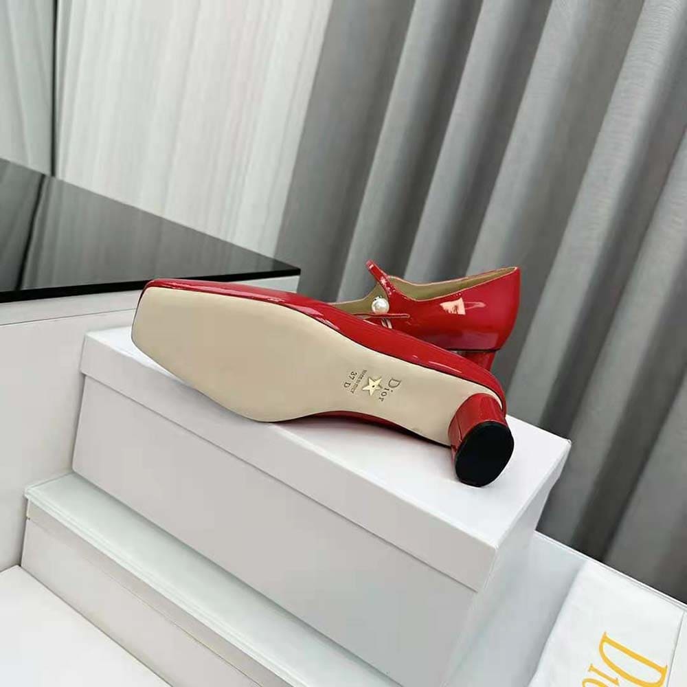 GIÀY Dior Women Jolie Dior Pump Amaryllis Red Patent Calfskin