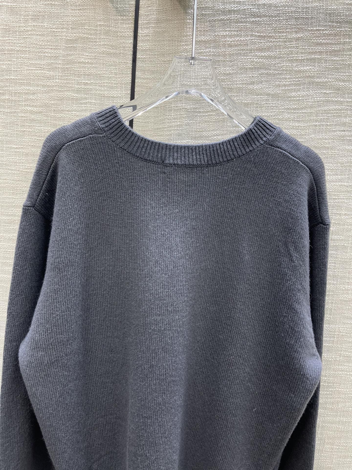 ÁO DIOR V-Neck Gray Sweater