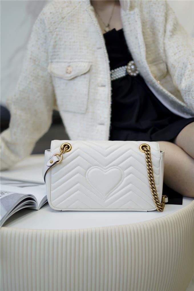 TÚI Gucci Marmont small matelasse shoulder bag white Top Quality