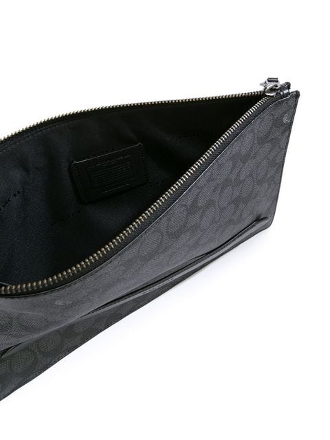 VÍ COACH LOGO ZIPPED LEATHER POUCH