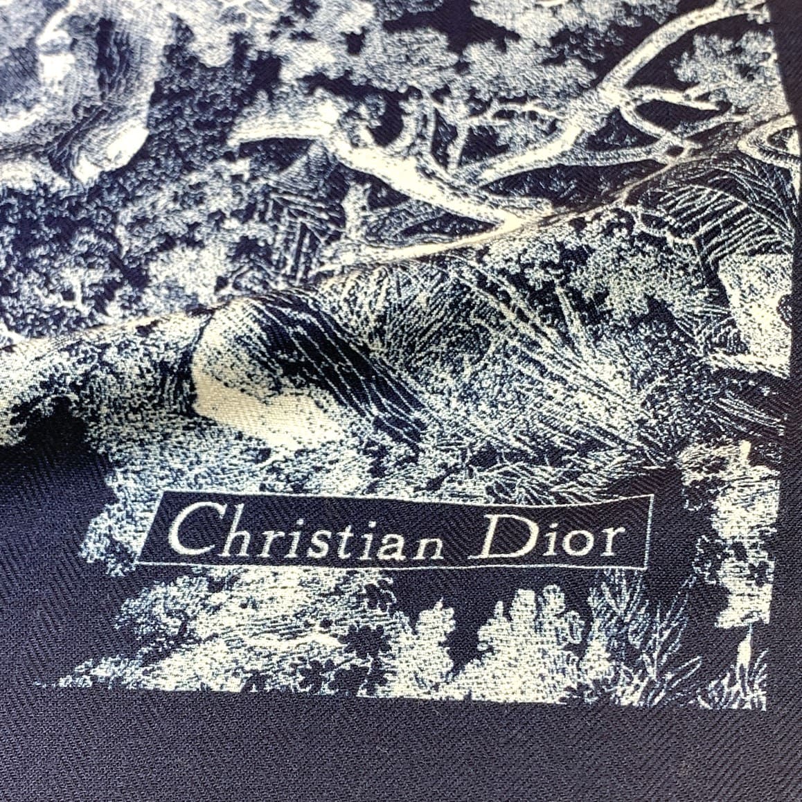 KHĂN CHRISTIAN DIOR Double-sided velvet cashmere scarf