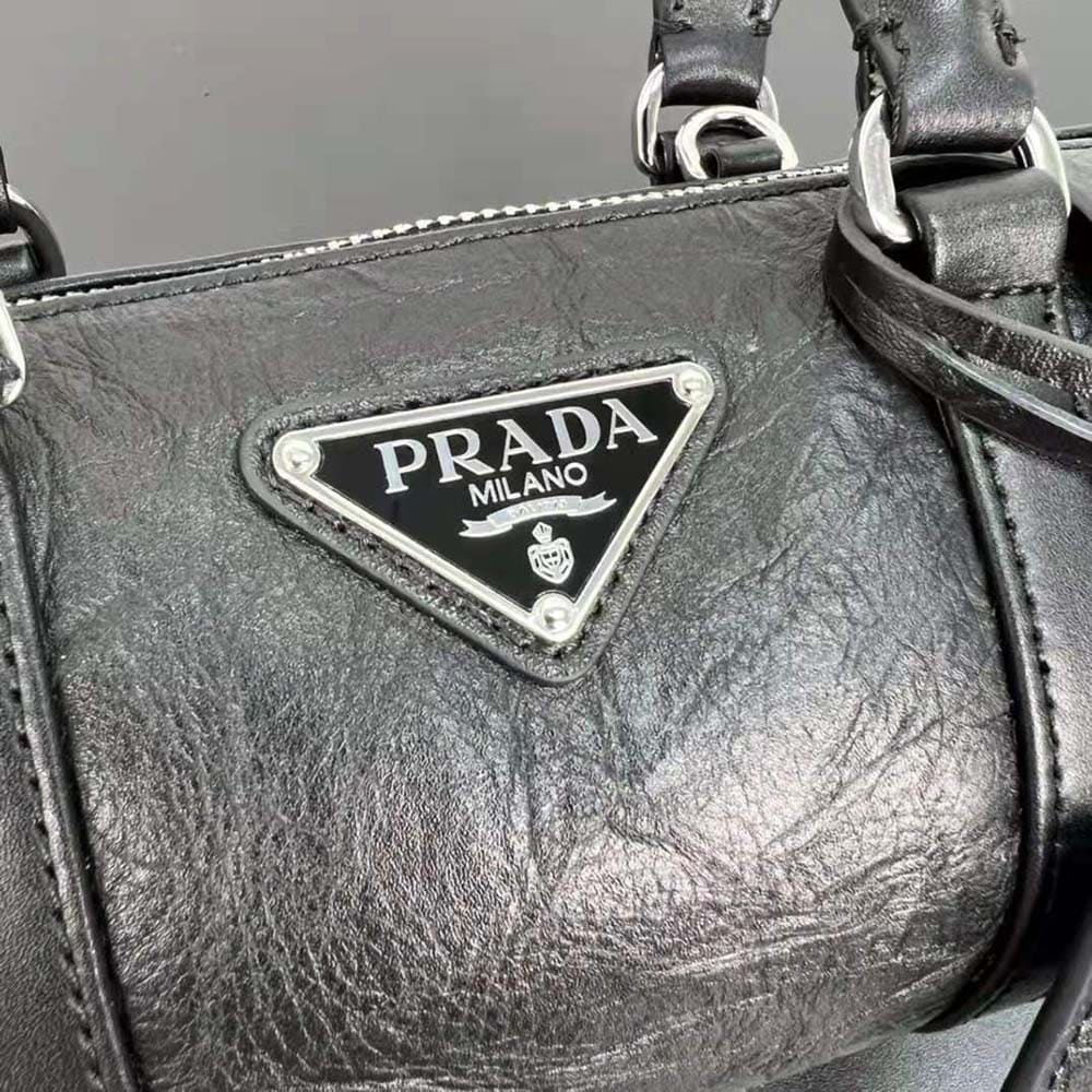 TÚI Prada Women Antique Nappa Leather Handbag-Black
