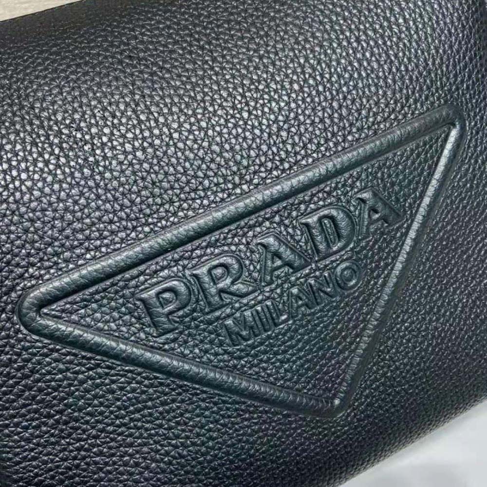 TÚI Prada Leather Bag with Shoulder Strap-Black