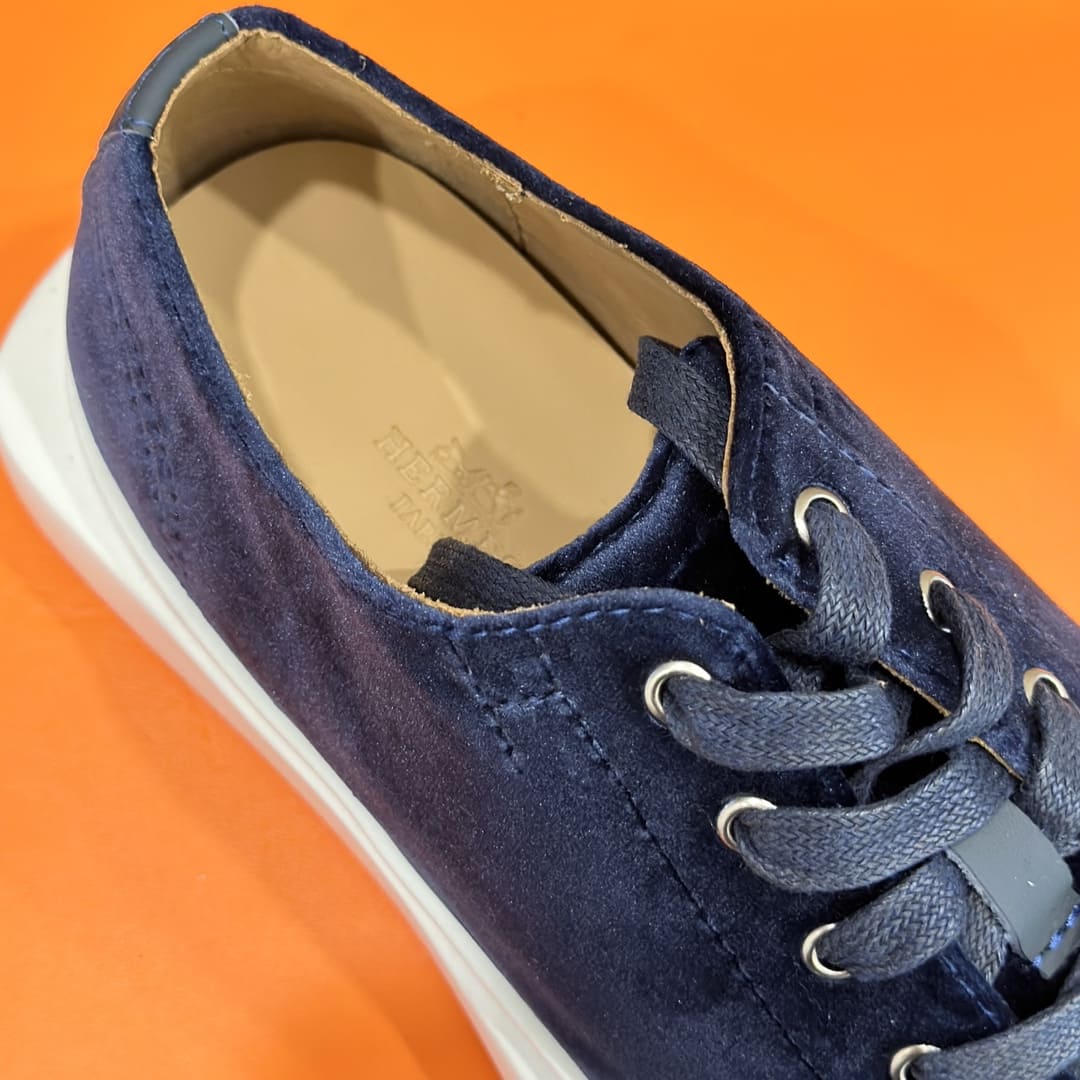 GIÀY HERMES SNEAKER LOW SPORTS SUEDE BLUE