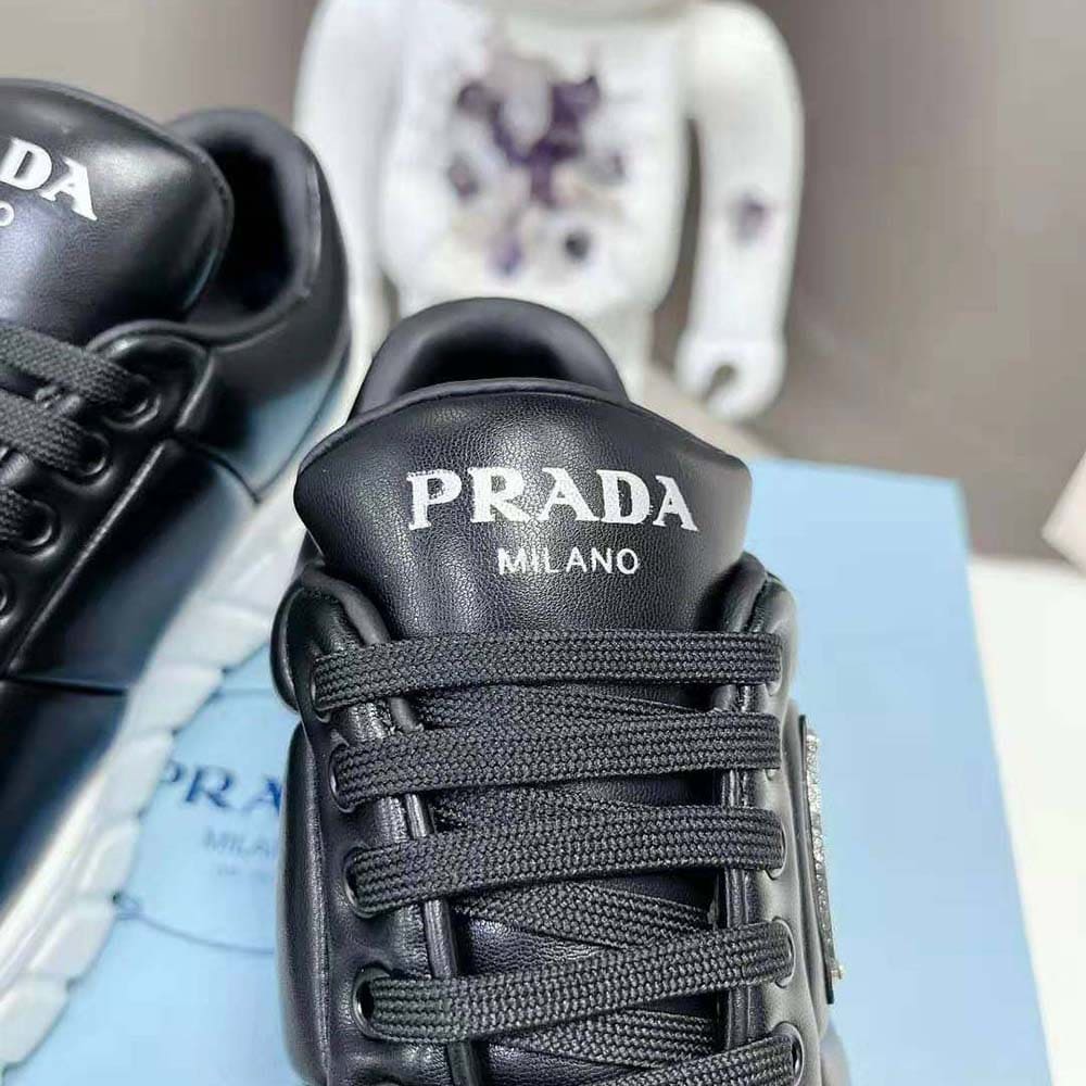 GIÀY Prada Women Padded Nappa Leather Sneakers-Black