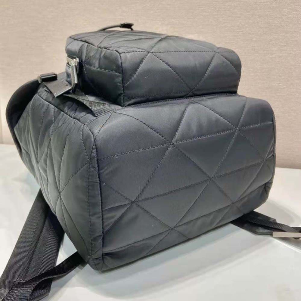 BALO Prada Men Re-Nylon Backpack with Topstitching-Black
