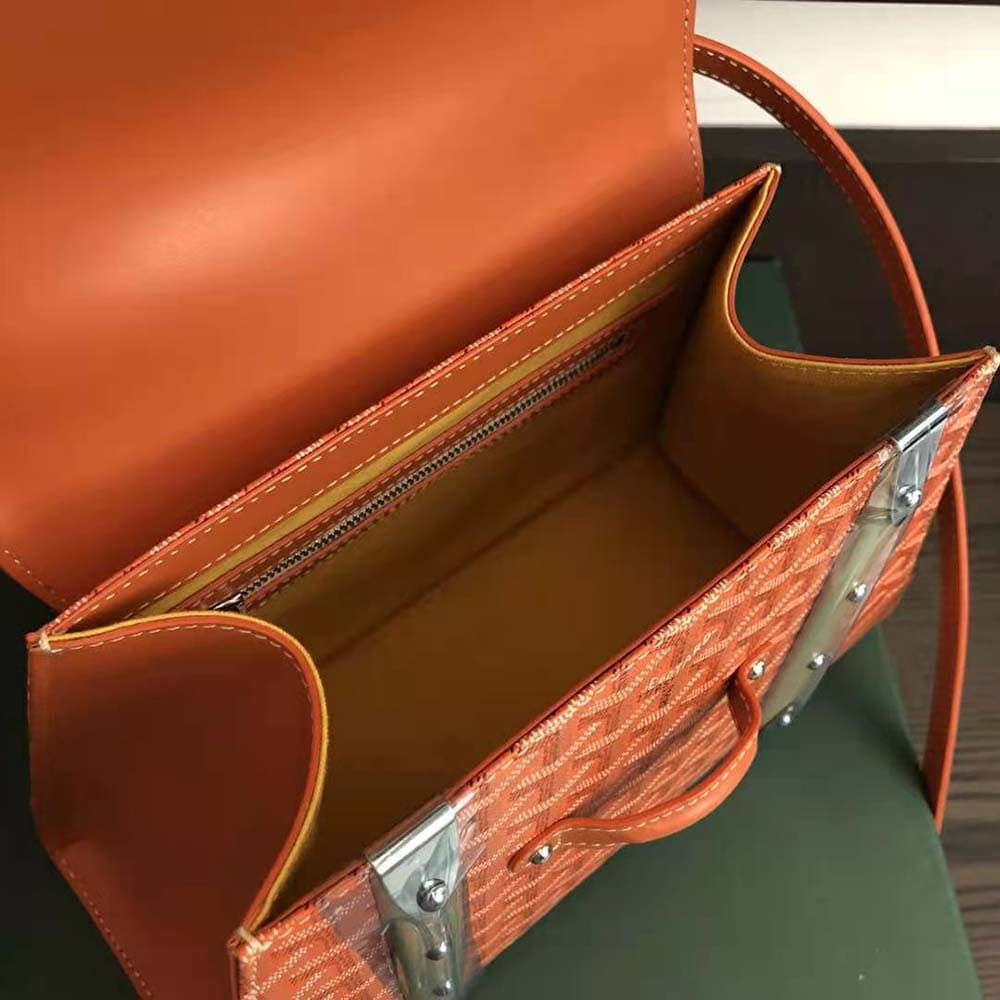 TÚI Goyard Women Sac Saïgon PM in Toile Goyardine & Clamecy Calfskin-Orange