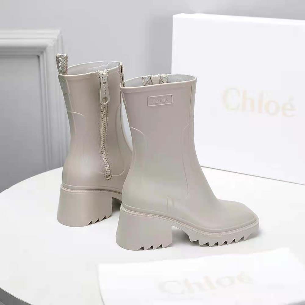 GIÀY Chloe Women Betty Rain Boot in 50 mm Heel Height-Beige