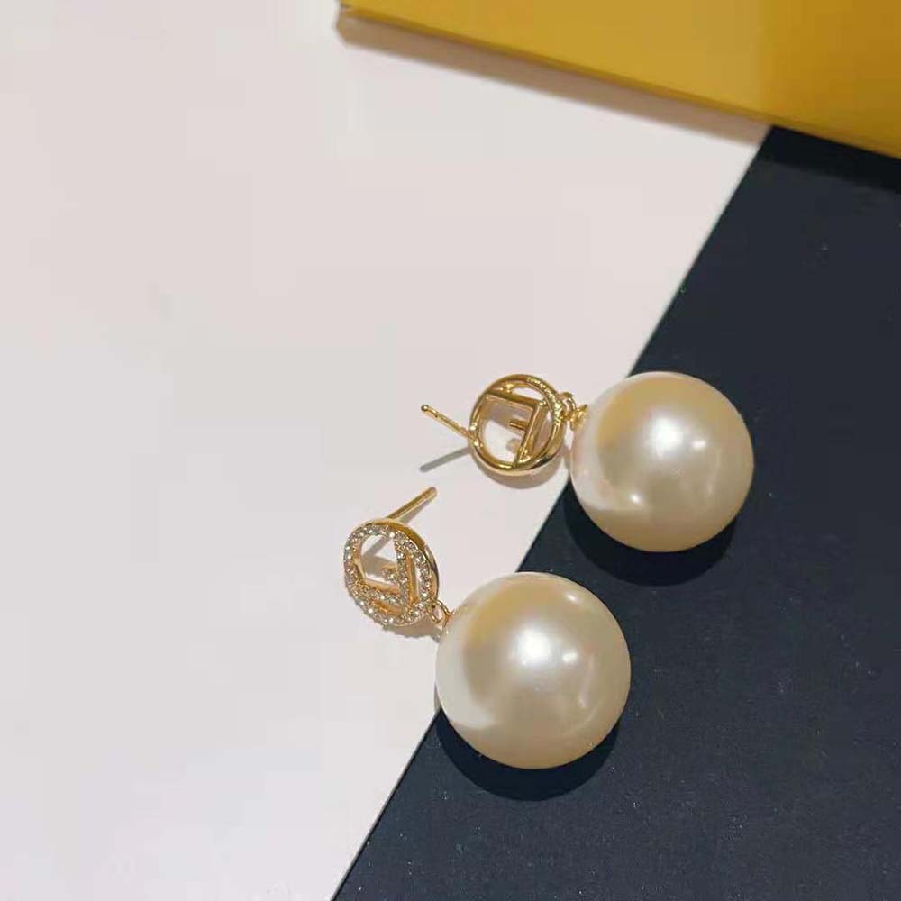 Bông tai Fendi F Is Fendi Earrings Gold