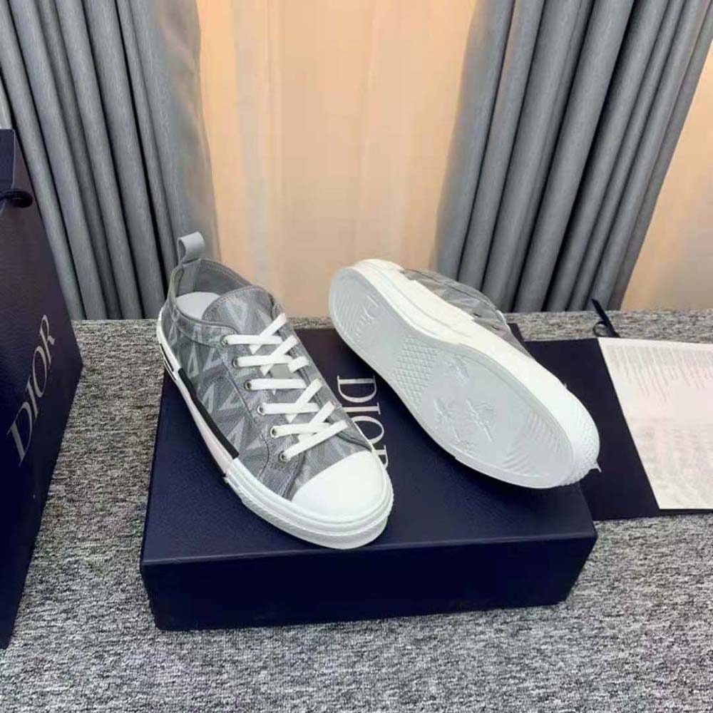GIÀY DIOR Unisex B23 Low-Top Sneaker Dior Gray CD Diamond Canvas