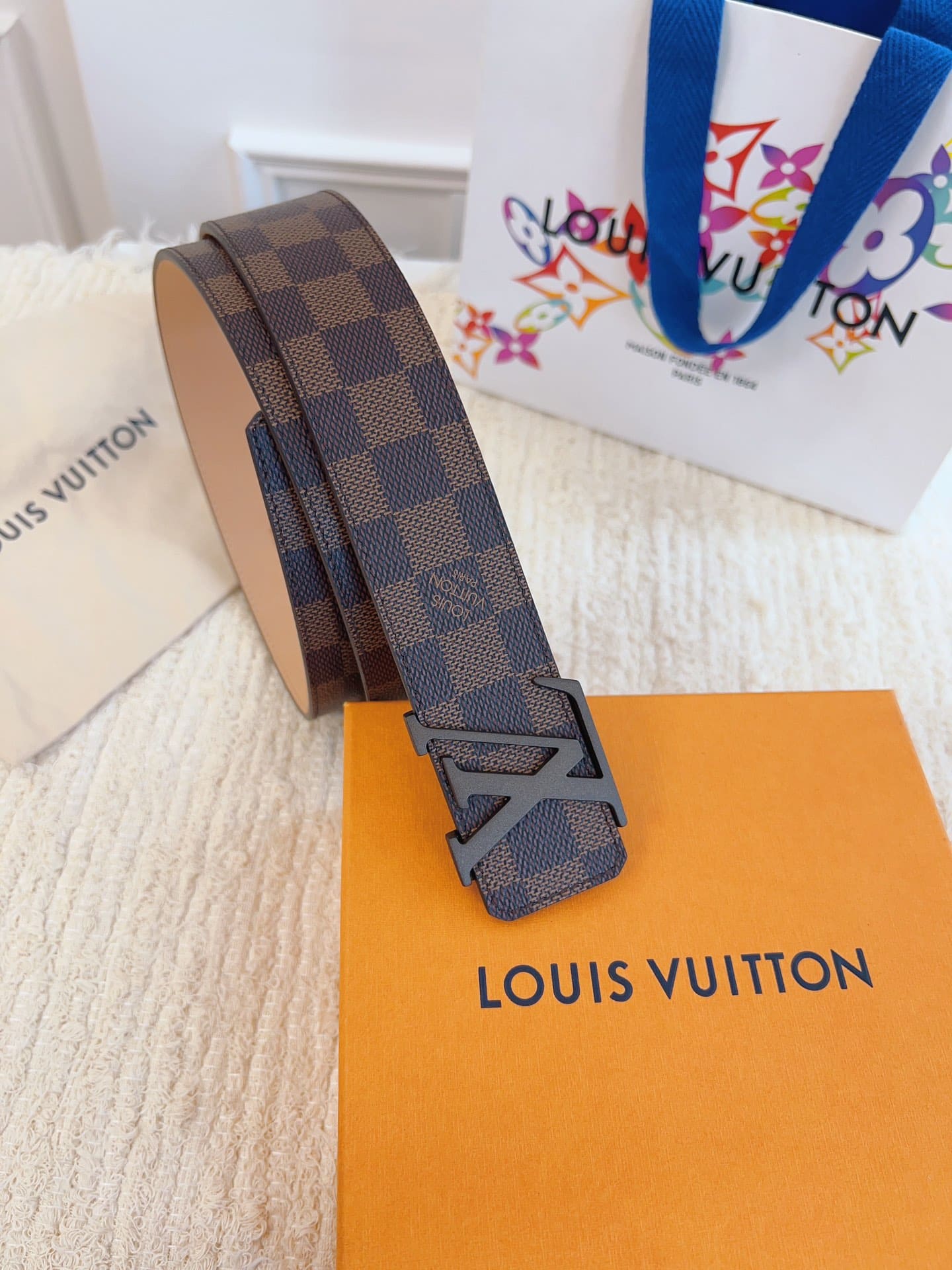 DÂY LƯNG LOUIS VUITTON SQUARE BROWN MONOGRAM Khóa nâu