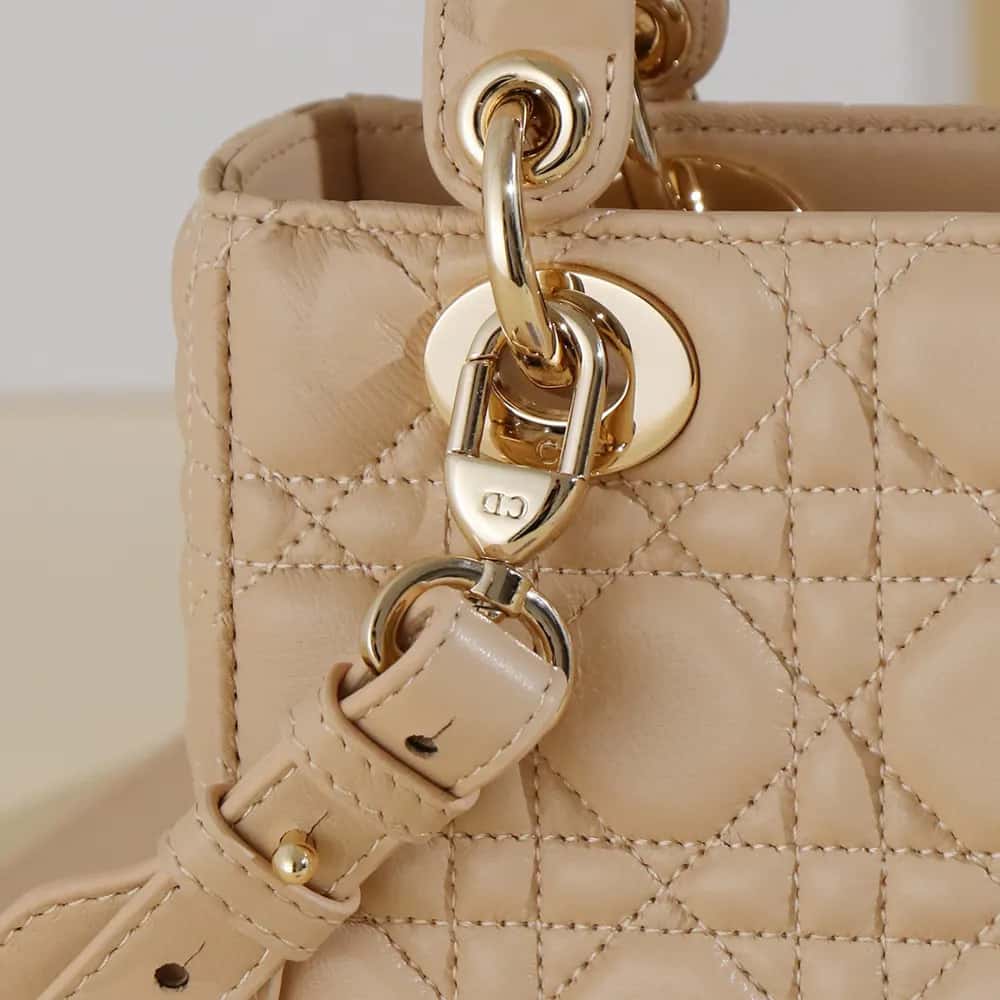 TÚI Dior Small Lady Dior My ABC Dior Bag Sand-Colored Cannage Lambskin da cừu