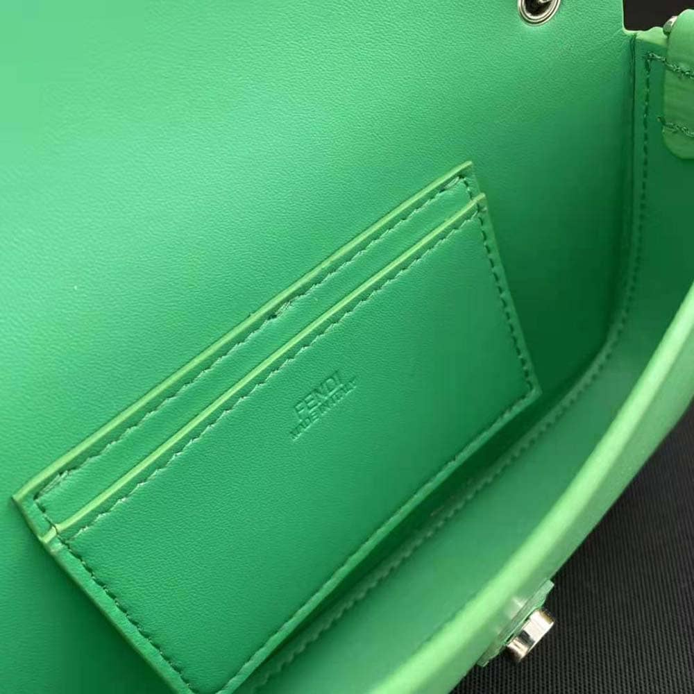 TÚI Fendi Women Baguette Phone Pouch Green Patent Leather Pouch