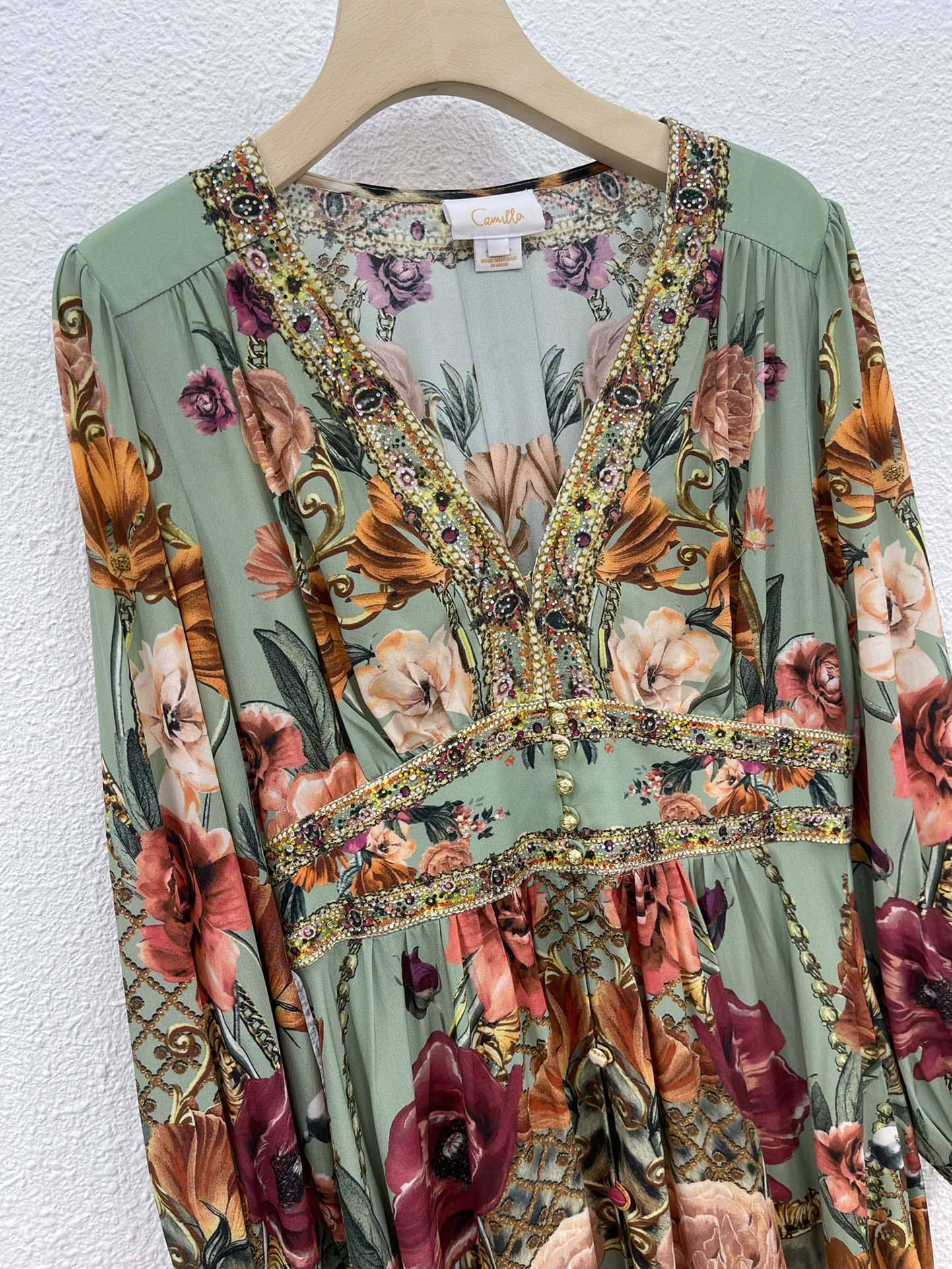 VÁY CAMILLA Flower and Leopard Print Vintage Dress High Classy