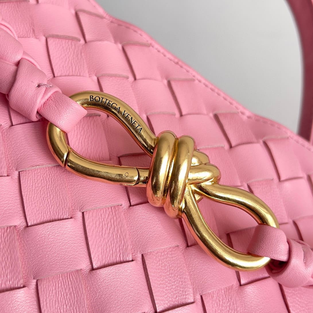 TÚI Bottega Veneta Women Small Andiamo in Lambskin Leather-Pink