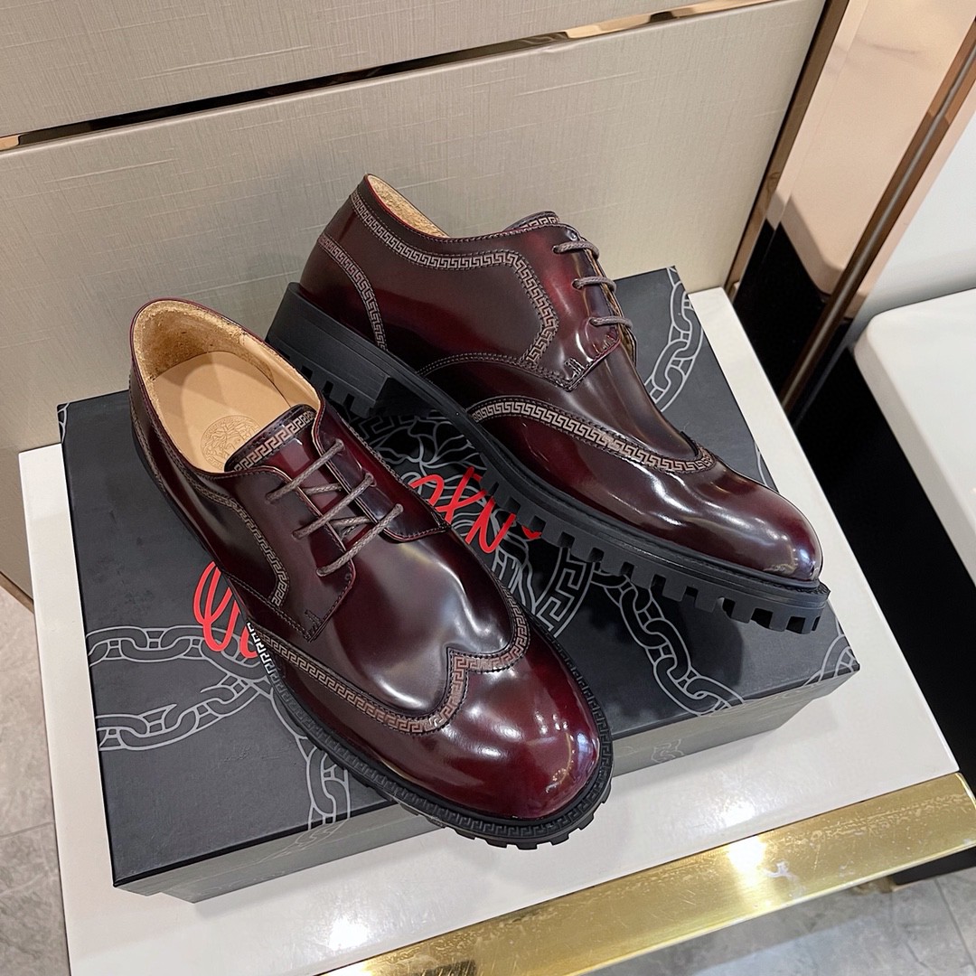 GIÀY VERSACE LEATHER BROGUES SHOES AAA