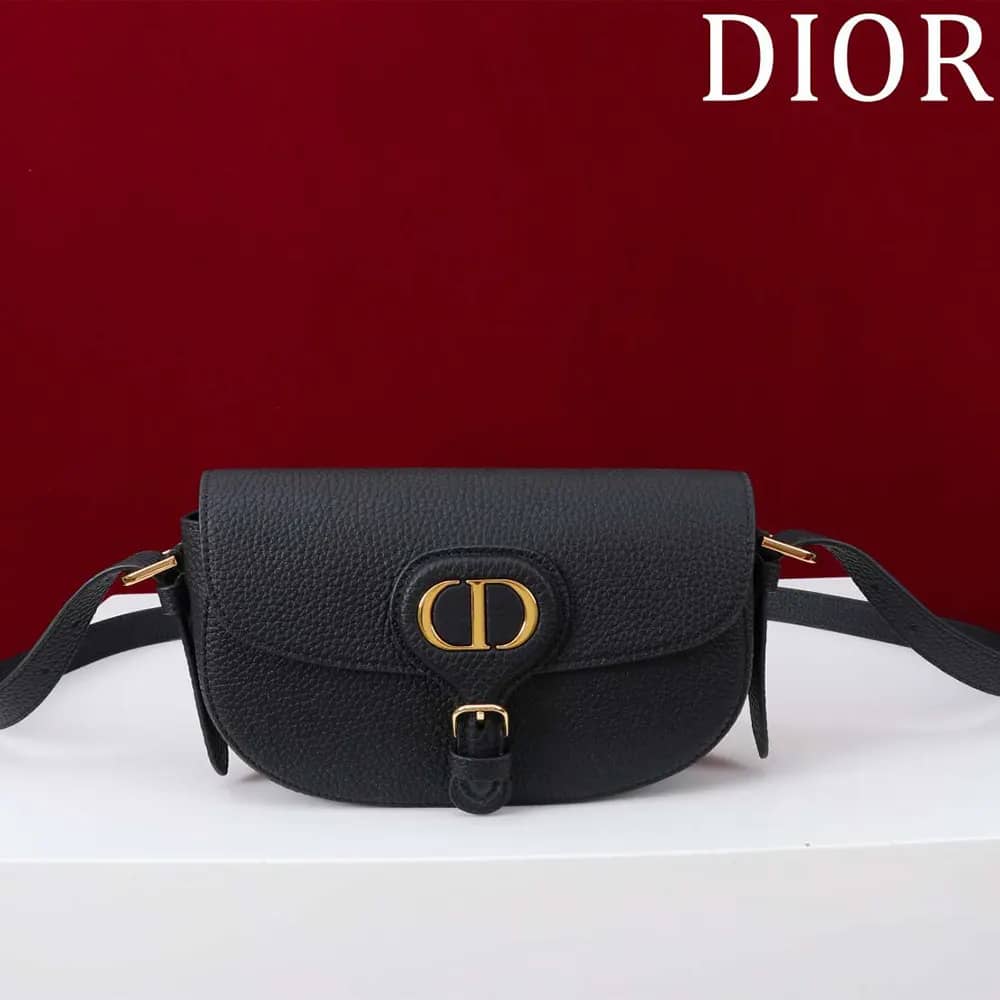 TÚI Dior Women Bobby East-West Bag Black Grained Calfskin