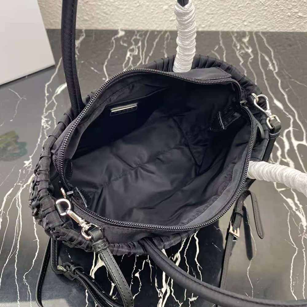 TÚI Prada Women Embossed Nylon Tote-Black