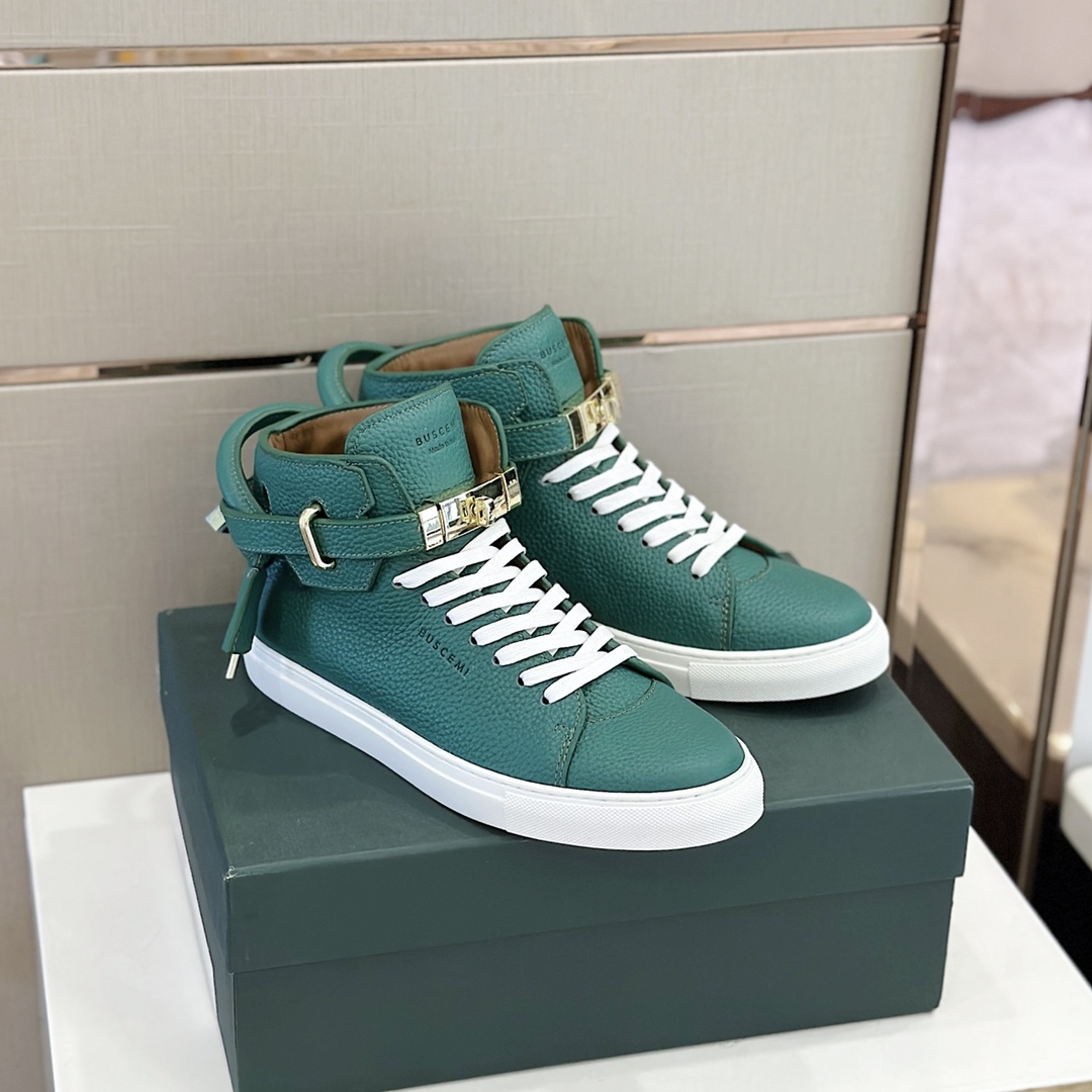 GIÀY BUSCEMI GREEN HIGH TOP SHOES AAA