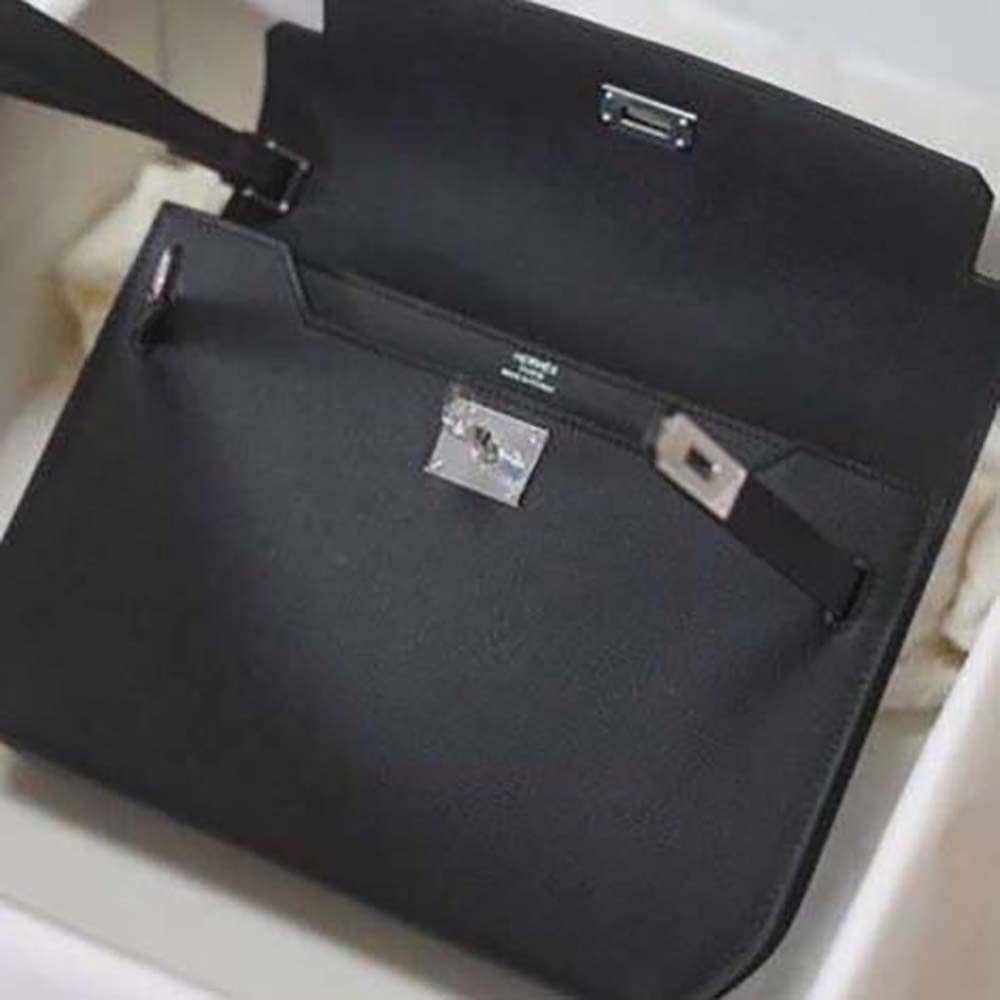 TÚI Hermes Men Kelly Depeches 25 Pouch-Black