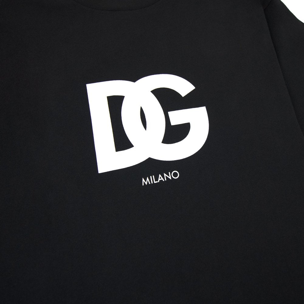 ÁO DOLCE & GABBANA Cotton T-shirt With Dg Logo Print Black