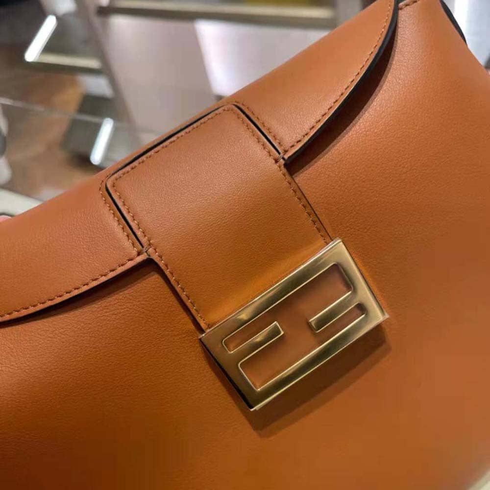 TÚI Fendi Women Small Croissant Brown Leather Bag