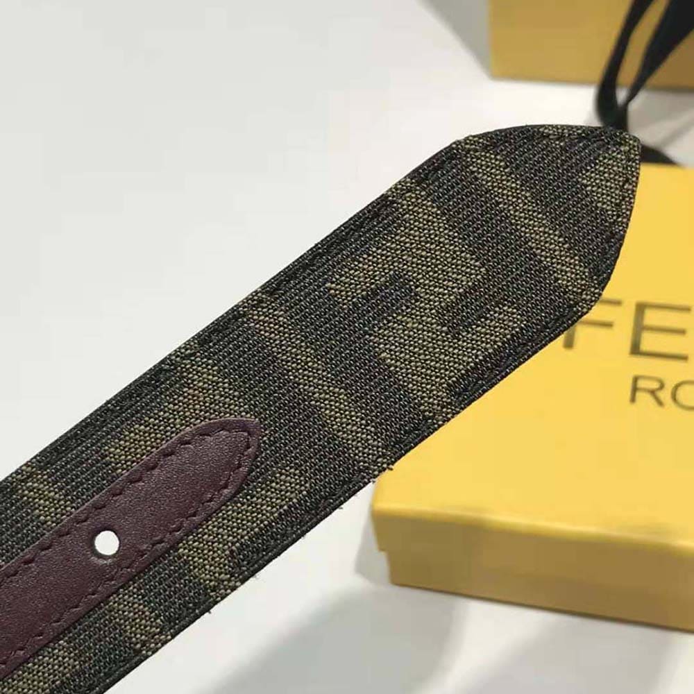 DÂY LƯNG Fendi Women Dove FF Jacquard Fabric Belt