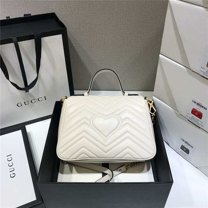 TÚI Gucci GG marmont small top handle bag white Top Quality
