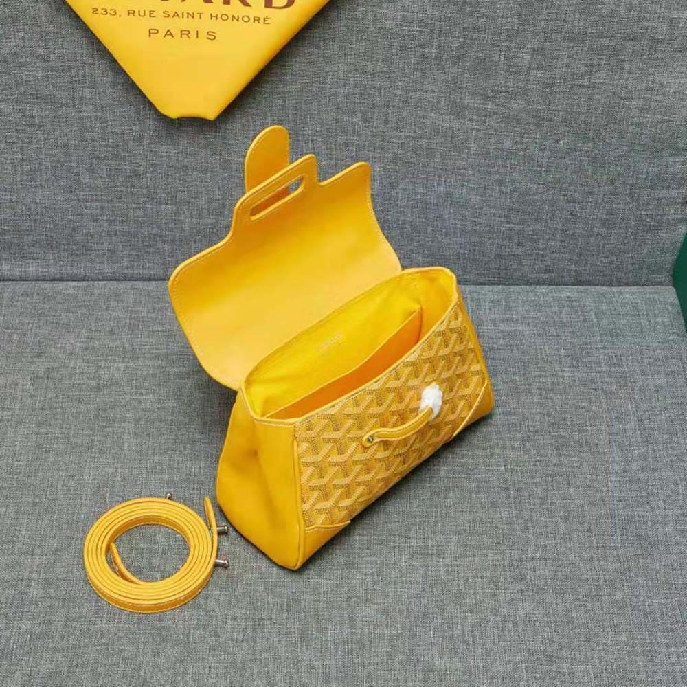 TÚI Goyard Women Sac Saïgon Souple Mini in Toile Goyardine & Chevroches Calfskin-Yellow