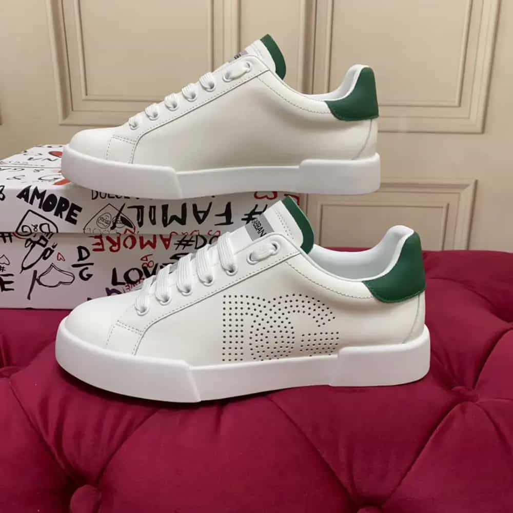 GIÀY DOLCE & GABBANA Unisex Calfskin Portofino Sneakers-White TOP QUALITY SHOES AAA