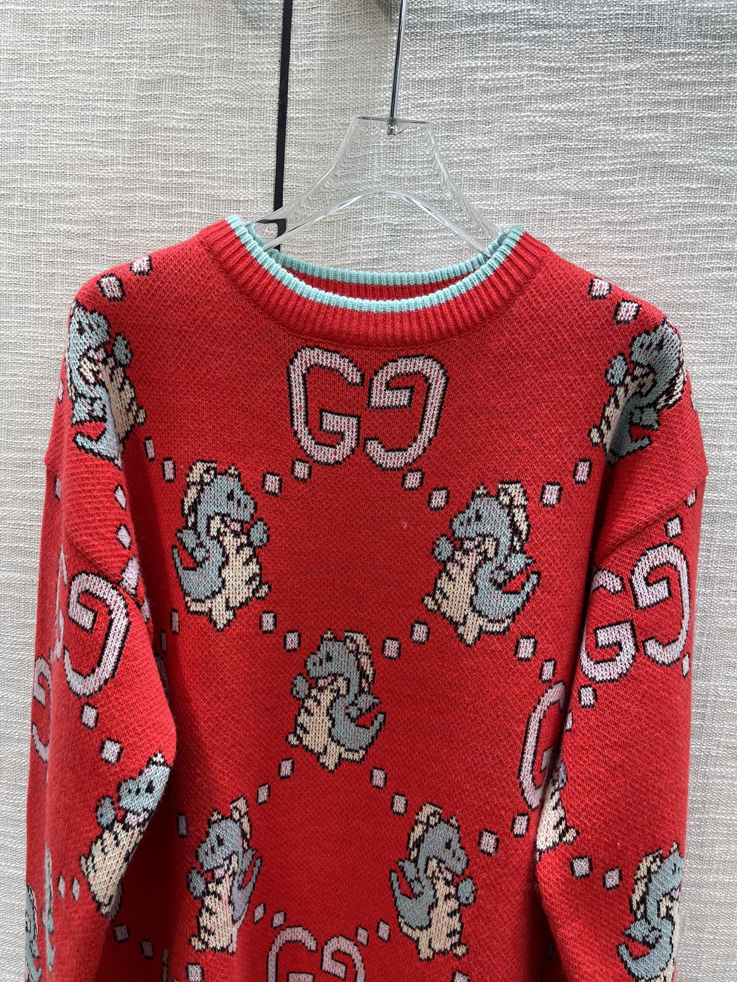 ÁO Gucci Dragon Sewing Red Sweater