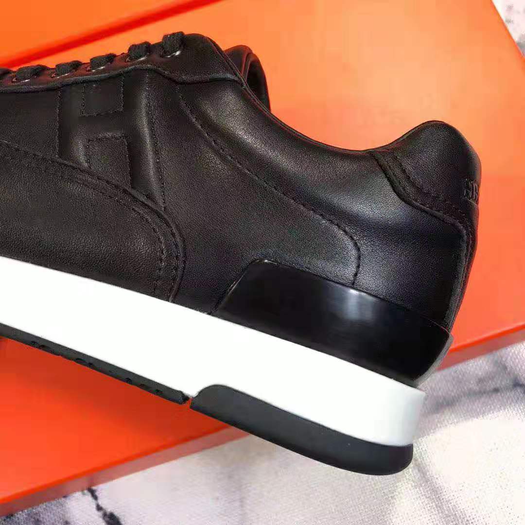 GIÀY HERMES Trail sneaker in Calfskin-Black