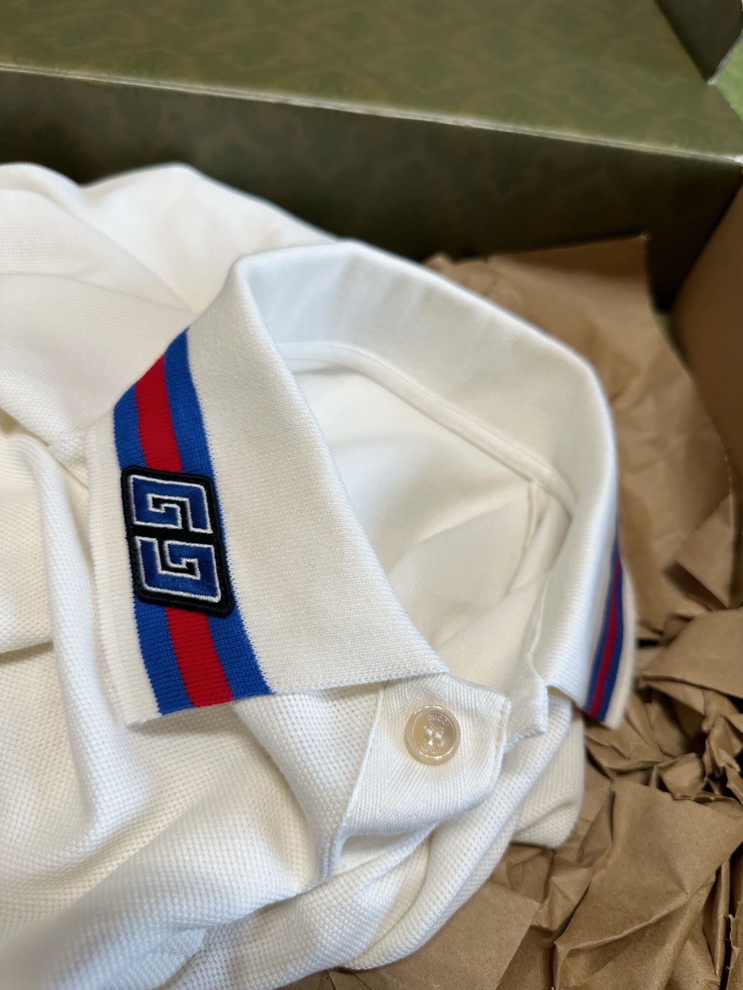ÁO GUCCI GG POLO SHIRT MÀU TRẮNG UNISEX